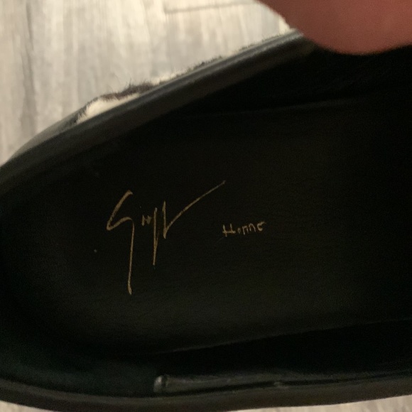 Giuseppe Zanotti Homme Calf Hair Cow Print Gold Chain Fringe Slip-On Loa… - Picture 5 of 5